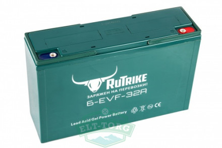 Тяговый гелевый аккумулятор RuTrike 6-EVF-32 (12V32A/H C3)
