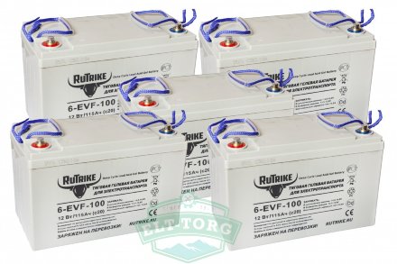 Комплект тяговых гелевых аккумуляторов RuTrike 6-EVF-100 (60V100A/H C3) Комплект тяговых гелевых аккумуляторов RuTrike 6-EVF-100 (60V100A/H C3)