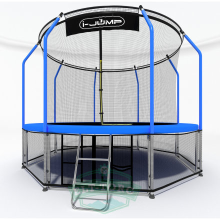 Батут i-JUMP Elegant 16ft 4,88м с нижней сетью и лестницей (blue) Батут i-JUMP Elegant 16ft 4,88м с нижней сетью и лестницей (blue)