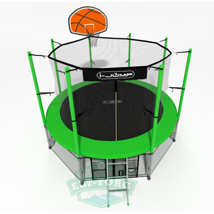 Батут i-JUMP BASKET 8ft 2.44м с нижней сетью и лестницей (green) Батут i-JUMP BASKET 8ft 2.44м с нижней сетью и лестницей (green)