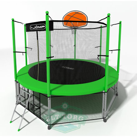 Батут i-JUMP BASKET 8ft 2.44м с нижней сетью и лестницей (green) Батут i-JUMP BASKET 8ft 2.44м с нижней сетью и лестницей (green)