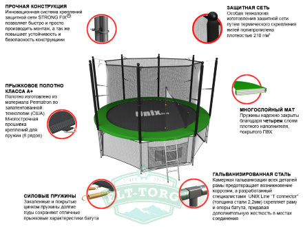 Батут UNIX line 8 ft inside (green) Батут UNIX line 8 ft inside (green)